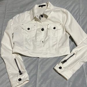 Theory white jean jacket size small